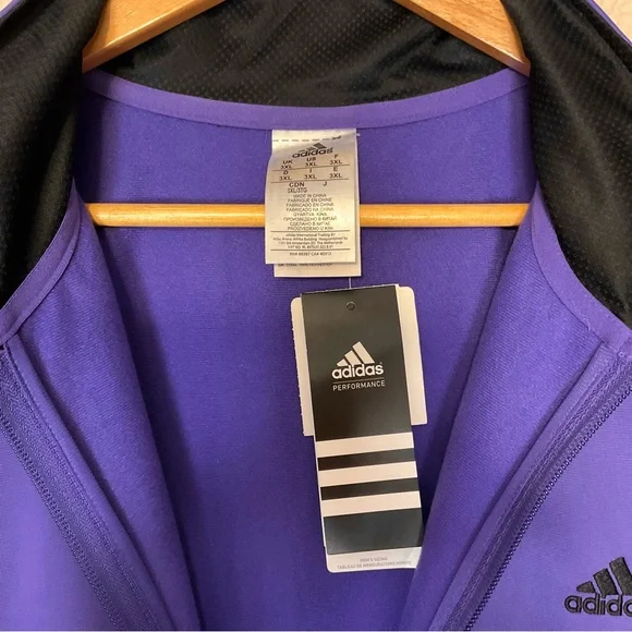 Adidas Purple and Black Performance Jacket with 3-Stripe Design - Picture 6 of 6